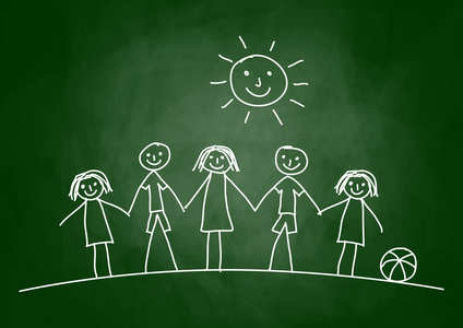 黑板上的儿童画照片