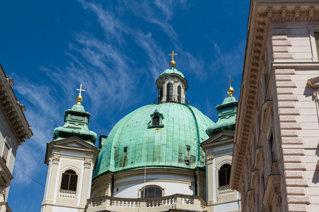 奥地利维也纳著名彼得斯克奇圣彼得斯教堂