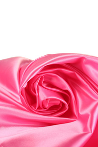 粉红色丝绸披上孤立的白