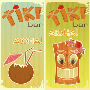 tiki 酒吧复古贴纸