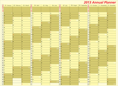 2013 日历。年度规划师