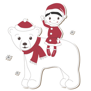 圣诞节白色熊和男孩