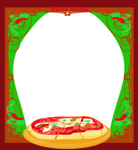 模板设计的菜单披萨