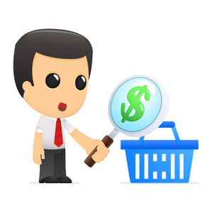 超市管理员可爱的卡通经理照片