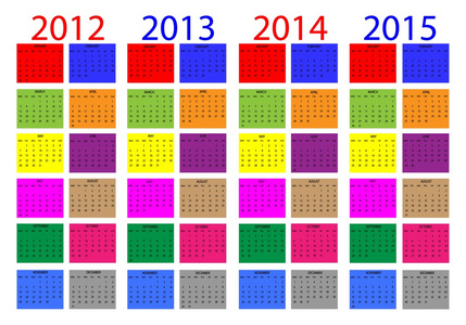 2012 至 2015 年的日历