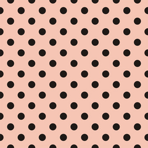 粉红色背景复古无缝矢量图案上的黑色圆点