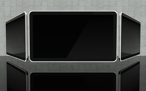 桌面计算机屏幕上黑色背景 文本空间