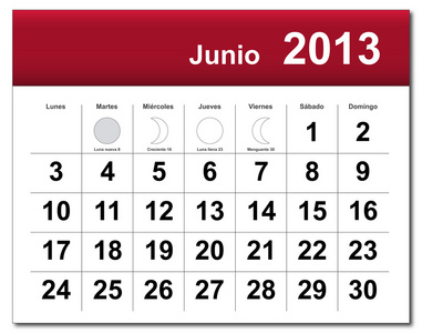 2013 年 6 月西班牙版日历