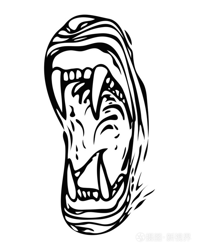 猫科动物的嘴插画-正版商用图片19qs6x-摄图新视界