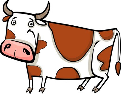 农场牛的卡通插图