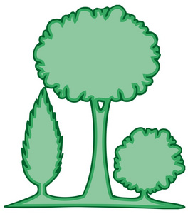 三个绿树 1