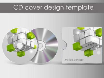 Cd 封面设计与三维演示文稿模板 一切都在图层命名为相应组织 若要更改封面设计使用的 Cd 和覆盖设计层
