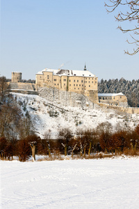 在冬天，捷克共和国克施特恩贝克城堡