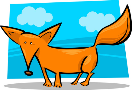 红狐狸的卡通插图