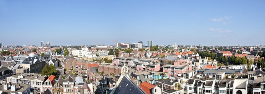 全景在荷兰的阿姆斯特丹市中心