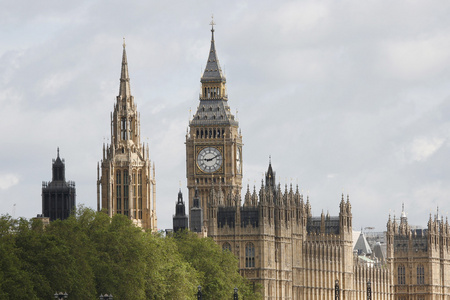 伦敦天际线 威斯敏斯特宫 大本钟和中央塔