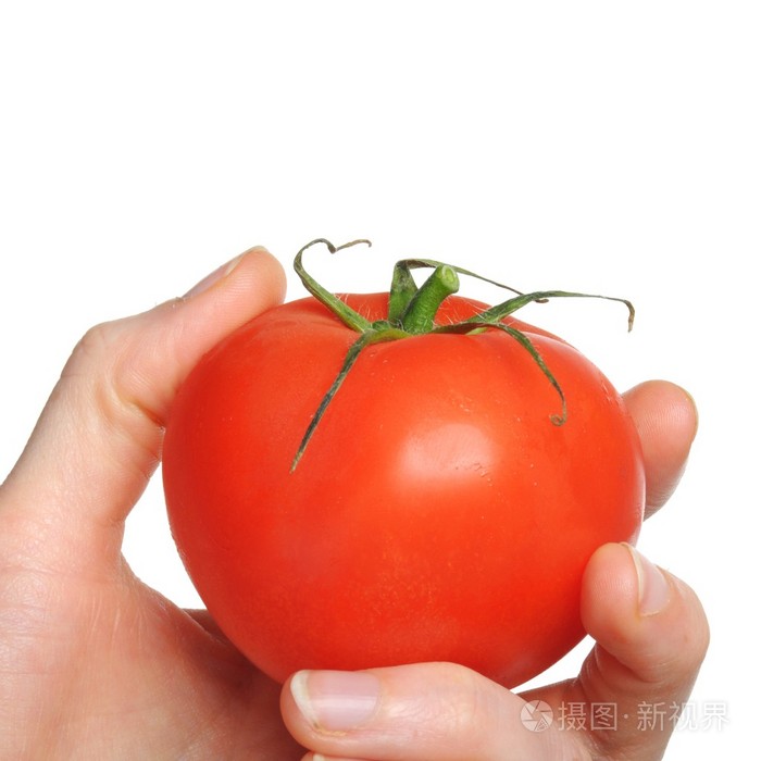 拿番茄的手