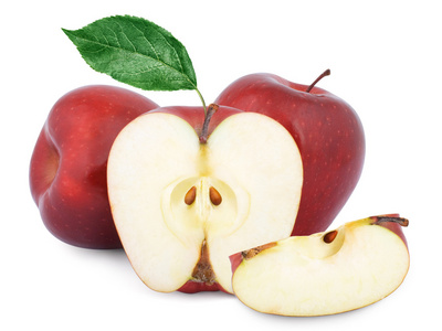 两个成熟的红苹果