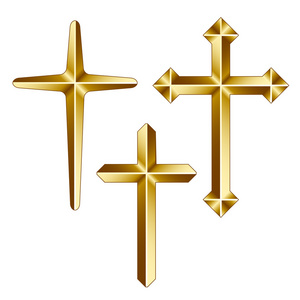 金黄的基督教十字架