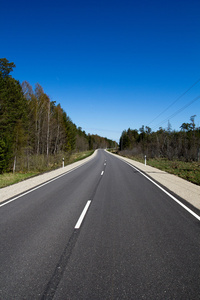 乡村公路穿过森林