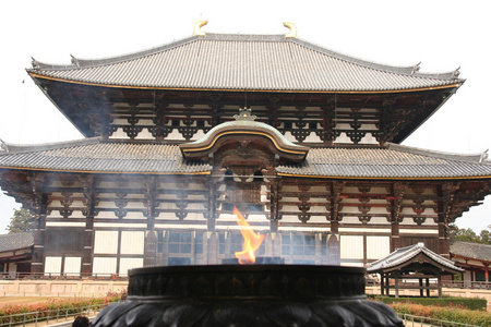 前视图的奈良寺 日本