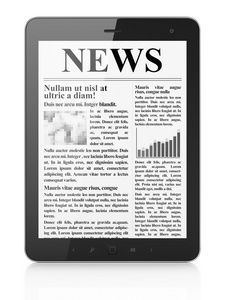 tablet pc 计算机屏幕上的数字新闻
