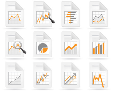 统计数据和分析文件图标