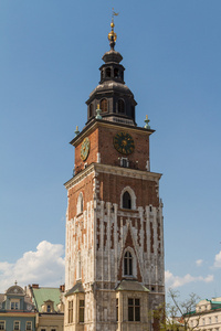 大会堂塔在克拉科夫主要广场