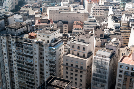 建筑物在巴西圣保罗市的鸟瞰图