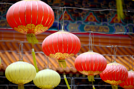 灯笼在中国寺庙