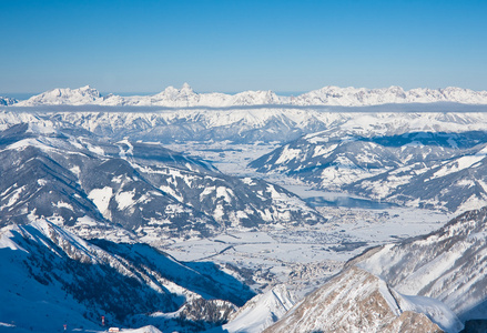 滑雪胜地和泽山我看到，无线在奥地利阿尔卑斯山