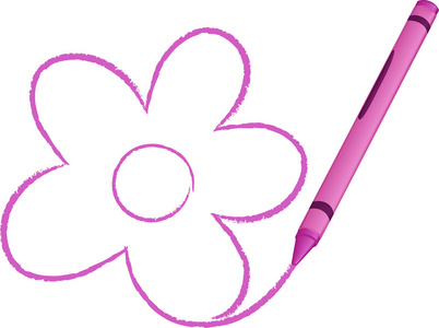 蜡笔绘制一朵花