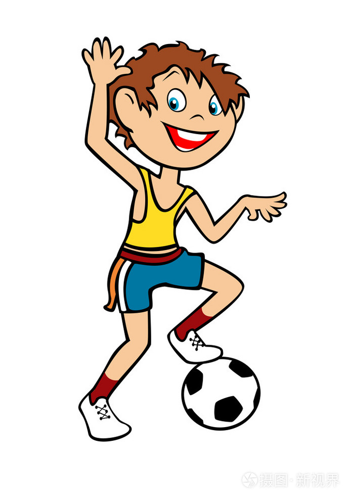 男孩足球运动员