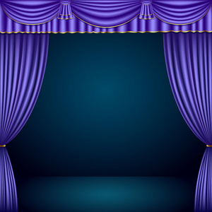 紫色和金色剧院幕经典背景图片