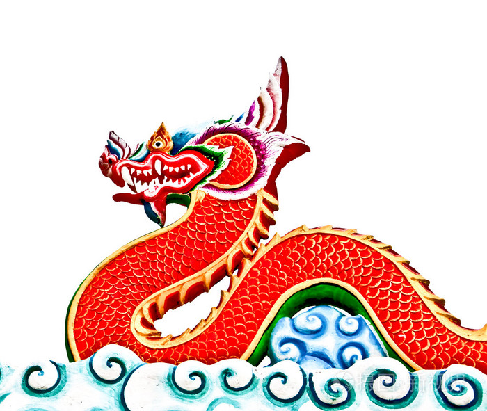 孤立在白色背景上的龙