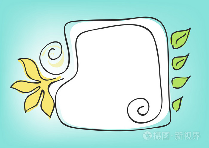 蓝色背景上的方形框架