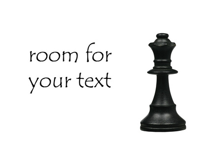 黑皇后棋子与房间为您的文本