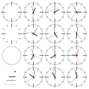 墙上的时钟。矢量插画