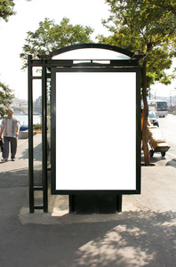 空白巴士站广告牌与剪切路径