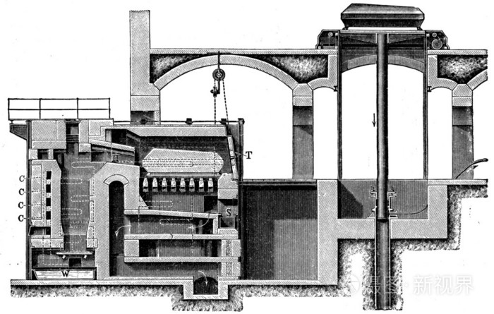 汉堡火葬场炉 纵截面照片 正版商用图片19uy6m 摄图新视界