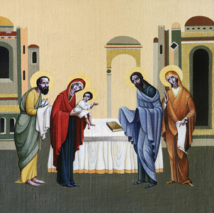 教会的圣安娜耶稣在圣殿的演示文稿