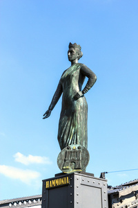 在汉堡的布鲁克斯桥欧罗巴的雕像