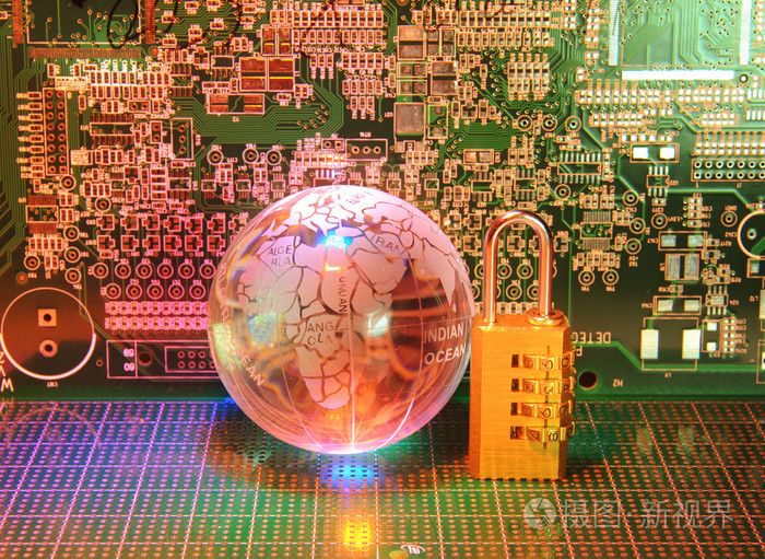 电子印刷电路板与纤维光学背景技术风格