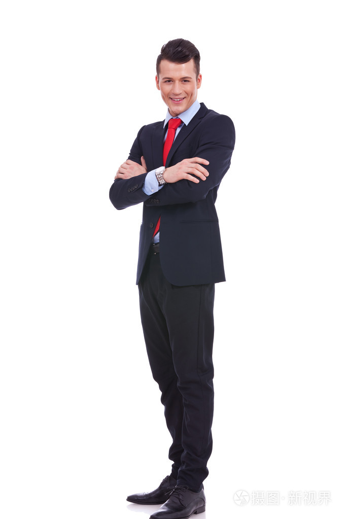 年轻商务男人全身
