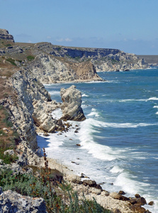 大海 波浪和岩石