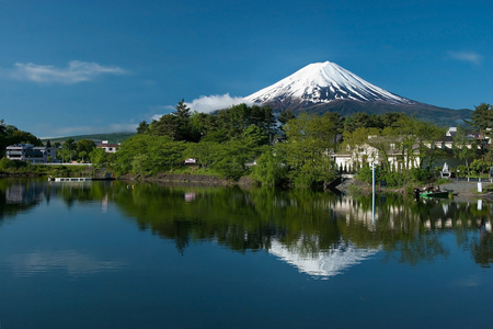 从河口湖在日本富士山