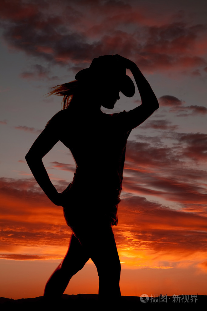 女人剪影女牛仔女性のシルエットの女性の颜右骑乗位