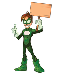绿色超级男孩英雄