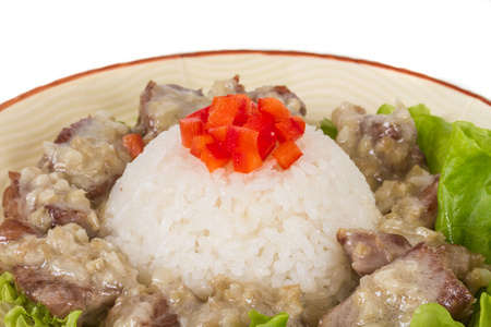 米饭和猪肉的日式风格