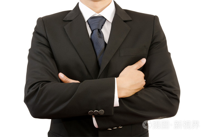 孤立的交叉双手的商人照片-正版商用图片19wg0r-摄图新视界